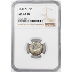 1944-S Mercury Dime Coin NGC MS64FB