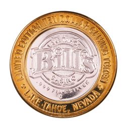 .999 Silver Bills Casino Lake Tahoe, Nevada $10 Limited Edition Gaming Token