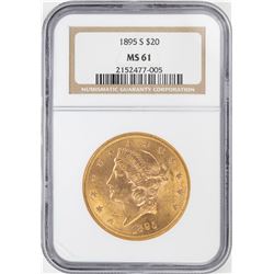 1895-S $20 Liberty Head Double Eagle Gold Coin NGC MS61
