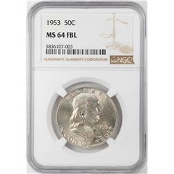 1953 Franklin Half Dollar Coin NGC MS64FBL