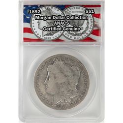 1892 $1 Morgan Silver Dollar Coin ANACS Certified Genuine