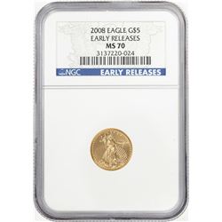 2008 $5 American Gold Eagle Coin NGC MS70 Early Releases