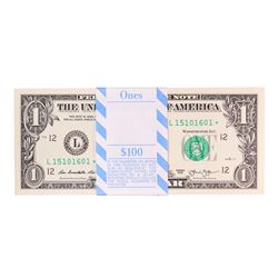 Pack of (100) Consecutive 2013 $1 Federal Reserve STAR Notes San Francisco