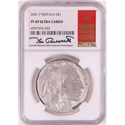 2001-P $1 Proof American Buffalo Silver Dollar Coin NGC PF69 Ultra Cameo K. Bressett