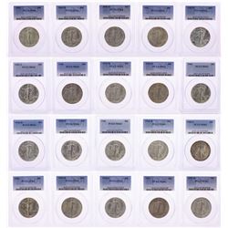 Short Walker Set of 1941-1947 Walking Liberty Half Dollar Coins PCGS MS64