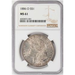 1886-O $1 Morgan Silver Dollar Coin NGC MS61