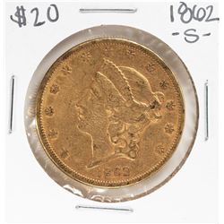 1862-S $20 Liberty Head Double Eagle Gold Coin