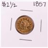 Image 1 : 1857 $2 1/2 Liberty Head Quarter Eagle Gold Coin