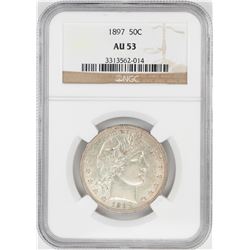 1897 Barber Half Dollar Coin NGC AU53