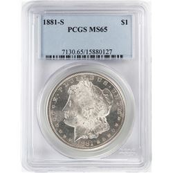 1881-S $1 Morgan Silver Dollar Coin PCGS MS65