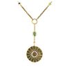 Image 2 : 18KT Rose Gold 5.33 ctw Tsavorite, White and Green Diamond Necklace