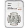 Image 1 : 1899 $1 Morgan Silver Dollar Coin NGC MS63