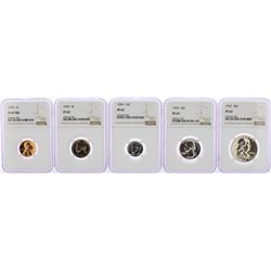 1959 (5) Coin Proof Set NGC Graded PF67