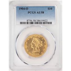 1904-O $10 Liberty Head Eagle Gold Coin PCGS AU58