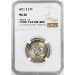 1952-S Washington Quarter Coin NGC MS66