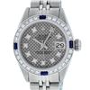 Image 1 : Rolex Ladies Stainless Steel Slate Grey Stamp Diamond & Sapphire Datejust Wristwatch
