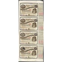 Uncut Sheet of (4) State of Louisiana Baby Bond Obsolete Notes
