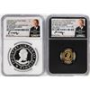 Image 1 : 1792-2017 Half Disme 1/10 oz. Gold & 1oz. Silver Medals NGC PF70 W/ Moy Signature Set