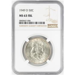 1949-D Franklin Half Dollar Coin NGC MS63FBL