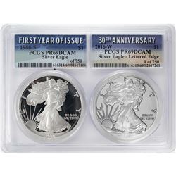 1986-S & 2016-W $1 Proof American Silver Eagle Coin Set PCGS PR69DCAM