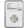 Image 1 : 1945-D Mercury Dime Coin NGC MS67