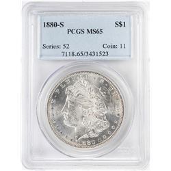 1880-S $1 Morgan Silver Dollar Coin PCGS MS65