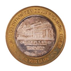 .999 Silver Silver Club Casino Sparks, NV $10 Limited Edition Casino Gaming Token