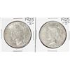 Image 1 : Lot of (2) 1925-S $1 Peace Silver Dollar Coins