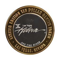 .999 Silver Hilton Las Vegas, Nevada $10 Casino Limited Edition Gaming Token
