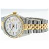 Image 4 : Rolex Men's Two Tone 14K Mother Of Pearl Baguette Diamond Datejust Wristwatch