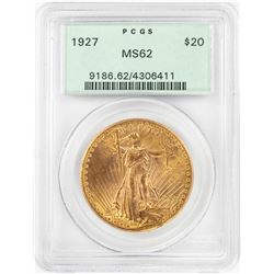 1927 $20 St. Gaudens Double Eagle Gold Coin PCGS MS62 Old Green Holder