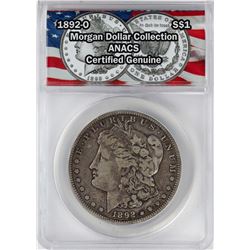 1892-O $1 Morgan Silver Dollar Coin ANACS Certified Genuine