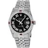 Image 1 : Rolex Mens Stainless Steel Diamond & Ruby Datejust Wristwatch With Rolex Box