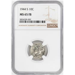 1944-S Mercury Dime Coin NGC MS65FB