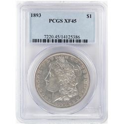 1893 $1 Morgan Silver Dollar Coin PCGS XF45