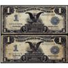 Image 1 : Lot of (2) 1899 $1 Black Eagle Silver Certificate Notes