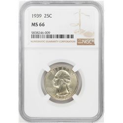 1939 Washington Quarter Coin NGC MS66