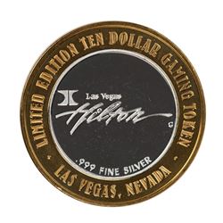 .999 Silver Hilton Las Vegas, Nevada $10 Casino Limited Edition Gaming Token