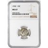 Image 1 : 1950 Roosevelt Dime Coin NGC MS67