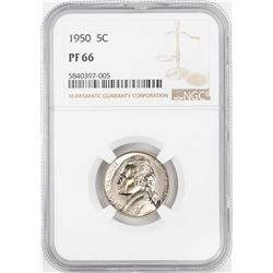 1950 Proof Jefferson Nickel Coin NGC PF66