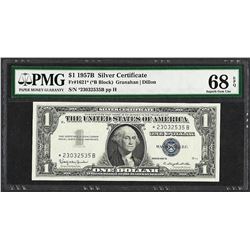 1957B $1 Silver Certificate STAR Note Fr.1621* PMG Superb Gem Uncirculated 68EPQ