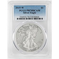 2015-W $1 Proof American Silver Eagle Coin PCGS PR70DCAM