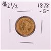 Image 1 : 1878-S $2 1/2 Liberty Head Quarter Eagle Gold Coin
