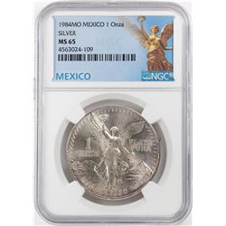 1984Mo Mexico 1 Onza Libertad Silver Coin NGC MS65