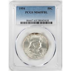 1954 Franklin Half Dollar Coin PCGS MS65FBL