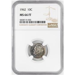 1962 Roosevelt Dime Coin NGC MS66FT Nice Toning