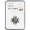 Image 1 : 1962 Roosevelt Dime Coin NGC MS66FT Nice Toning