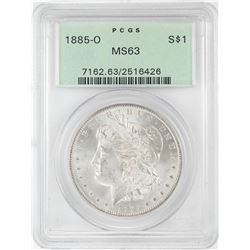 1885-O $1 Morgan Silver Dollar Coin PCGS MS63 Old Green Holder