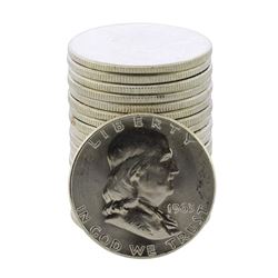 Roll of (20) Brilliant Uncirculated 1963 Franklin Half Dollar Coins