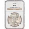 Image 1 : 1923 $1 Peace Silver Dollar Coin NGC MS63